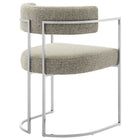 Modway Huron Curved Back Fabric and Metal Dining Accent Chair - Silver/Wheat-8