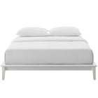 Modway Lodge Wood Full Platform Bed Frame - White-Tropical and Rubber Wood Frame