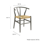 Modway Amish 32" Wood Dining Accent Chair - Light Grey-V-Shaped Cutaway Backrest