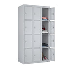 Ceha KDK Series 4-Tier Locker - Bank of 3 - Grey-Durable powder-coated finish for long-lasting use