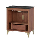 Modway Daylight 30" Bathroom Vanity - Black/Walnut-Spacious Storage
