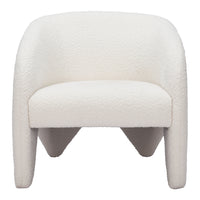 Zuo Lopta Accent Chair - White-Shearling style fabric