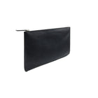 Ashlin Designer Emerson Natural Milled Cowhide Large Leather Pouch for 11" iPad/MacBook - Black-Two interior zippered pockets