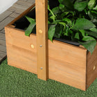 Outsunny 4-Tier Wood Planter Box - 31.5" L x 185" W x 56" H - Orange-Fabric bottom makes it breathable, allows water drainage, stops soil leaking 