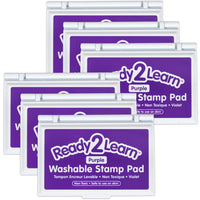 Ready 2 Learn Washable Stamp Pad - Purple - 6 Pack-MESS-FREE ART TIME: The ink in this stamp pad washes off skin with soap and water, which makes clean-up quick and easy.