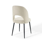 Modway Rouse Upholstered Fabric Dining Side Chair - Black/Beige-Chair Weight Capacity: 331 lbs