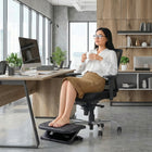 ShoppingAll Ergonomic Height Adjustable Under Desk Footrest with Massage Roller - Black-Features a floating platform that tilts from 0 to 30 degrees, allowing you to stretch your ankles and keep your legs moving while seated to prevent stiffness.