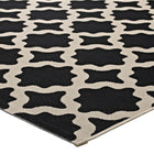 Modway Cerelia Moroccan Trellis Indoor/Outdoor Area Rug - 5 ft W x 8 ft L - Black/Beige-Stain Resistant / Easy To Clean