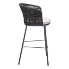 Zuo Freycinet Barstool - Black - Set of 2-Dimensions: 21.7" L x 23.2" W x 39.8" H