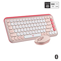 Logitech Pop Icon  Bluetooth Keyboard & Mouse Combos -  Rose-Start With a POP: Stand out with this stylish Bluetooth Keyboard & Mouse Combo that's bold in design, compact, and comes with customizable Action Keys and Buttons so you can own your space
