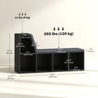 HOMCOM Bookshelf with Reading Nook - Black-Suitable for living room, bedroom, study, and office