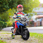 Qaba Honda Licensed 12V Electric Motorcycle with Headlights Music - Blue-Early education function promotes learning while having fun 