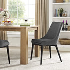 Modway Viscount Fabric Dining Chair - Grey-Solid Rubberwood Legs