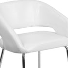 Flash Furniture Fusion Series Contemporary Leather Side Reception Chair - White-Chrome Legs
