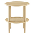 Modway Torus Round Side Table - Oak-Non-marking Foot Caps