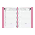 Blueline 2027 Pink Ribbon Daily/Monthly Planner - 8" x 5" - Daisy - Bilingual-Twin-wire binding with soft printed cover