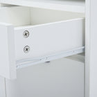 HOMCOM Vertical Filing Cabinet with Drawer Wheels - White-Colour: White  
