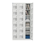 Ceha NH Series 6-Tier Commercial-grade Steel Locker with Front Vents and Recessed Handle - Bank of 3 - Light Grey-8
