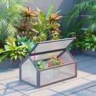 Outsunny Wooden Cold Frame Greenhouse with Openable Top - Grey- Extend growing season and protect young plants from frost
 