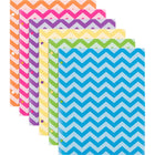 JAM Paper Plastic Colour POP Folders - 2 Pocket Durable Folders with 3 Hole Punch - Assorted Chevron Fashion Colours - 6 Pack-Size: 9.5 x 11.5 inches | Easily fits 8.5" x 11" documents