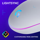 Logitech G203 LightSync RGB Gaming Mouse - White-With Logitech G HUB software, customize sensitivity settings on this PC gaming mouse to suit your playstyle and quickly cycle between up to 5 DPI settings using the middle DPI cycle button