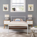 Modway Alina Platform Twin Bed Frame - White-Powder Coated Sturdy Steel Frame