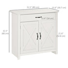HOMCOM Farmhouse 31.5" L Sideboard Buffet Cabinet with Storage - White-Quality MDF and particleboard
