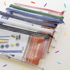 BAZIC Products Multipurpose Clear Zipper Pouch - Assorted Color Zippers - 12 Pack-Made of durable plastic material
