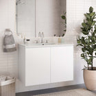 Modway Bryn 36" Wall-Mount Bathroom Vanity - White-Melamine and Particleboard Construction