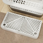 PawHut Stainless Steel High Sided Cat Litter Box with Scoop-Colour: Light Grey 