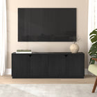 Hudson&Canal Fitzroy TV Stand for TV's up to 78" - Black Grain-Constructed of sturdy MDF materials in a wood-look black grain finish