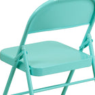 Flash Furniture HERCULES COLORBURST Series Tantalizing Teal Triple Braced & Double Hinged Metal Folding Chair-Tantalizing Teal Frame Finish