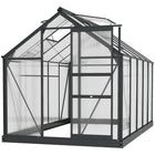 Outsunny Polycarbonate Walk-In Greenhouse Kit - 6' x 10' x 6.6' - Solid aluminium alloy and greenhouse PC board offer stable structure support
 