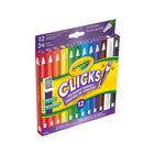 Crayola Clicks Mechanical Coloured Pencils - 12 Pack-COLOURED PENCILS FOR TEENS: Rich, vibrant colour cores bring your artwork to life. Add a splash of colour to your drawings, notes, or any project