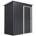 Outsunny Garden Storage Shed with Sliding Door and Sloped Roof - 5' x 3' - Black-Versatile simplicity in design 