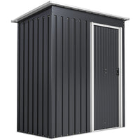 Outsunny Garden Storage Shed with Sliding Door and Sloped Roof - 5' x 3' - Black-Versatile simplicity in design 
