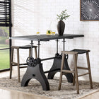 Modway Genuine 60" Crank Adjustable Height Dining Table and Computer Desk - Black-Assembly Required