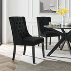 Modway Baronet Performance Velvet Dining Chairs - Black - 2 Pack-Dense Foam Padding for Comfort