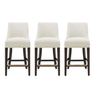 Manhattan Comfort Beever 18.9" Modern Chenille Upholstered Counter Stool - Cream - 3 Pack-Modern Counter Stool with Backrest Perfect for Counter and Kitchen Use. Set of 3