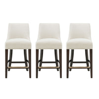 Manhattan Comfort Beever 18.9" Modern Chenille Upholstered Counter Stool - Cream - 3 Pack-Modern Counter Stool with Backrest Perfect for Counter and Kitchen Use. Set of 3