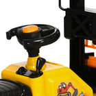 Aosom Kids Ride-On Forklift with Fork and Tray - Yellow-Under-seat storage for placing toys or snacks 