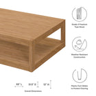 Modway Carlsbad Teak Wood Outdoor Patio Coffee Table - Natural-Grade A Premium Teak Wood