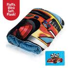 Bell+Howell Kids Weighted Blanket - 7 lb. - Cars-EVEN WEIGHT DISTRIBUTION, Weighted inner component do not slide to, or concentrate on one side when one corner is held against gravity, so weight distribution remains even indefinitely.