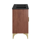 Modway Daylight 48" Double Sink Bathroom Vanity - Black/Walnut-Fixtures Not Included