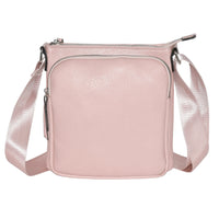 Nicci Ladies Crossbody Bag with Front Zipper Pocket - Blush-Top zipper entry