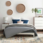 Modway Lodge Wood Full Platform Bed Frame - White-Sturdy Mattress Foundation