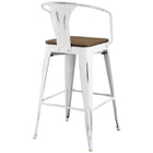 Modway Promenade Bar Stool - White - Set of 2-Stool Weight Capacity: 331 lb