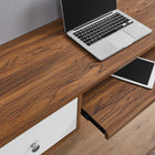 Modway Transmit 60" Wall Mount Wood Office Desk - Walnut White-Wall-Mount Design