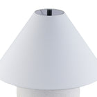 Hudson&Canal Willa 18" Tall Textured Ceramic Table Lamp with Fabric Shade - Cream/White-Includes a 6 ft. cord with rotary socket switch