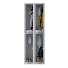 Ceha RH Series 2-Tier Locker with Louver Vents and Recessed handle - Bank of 2 - Light Grey-Flexible storage solutions to fit your space and organizational needs